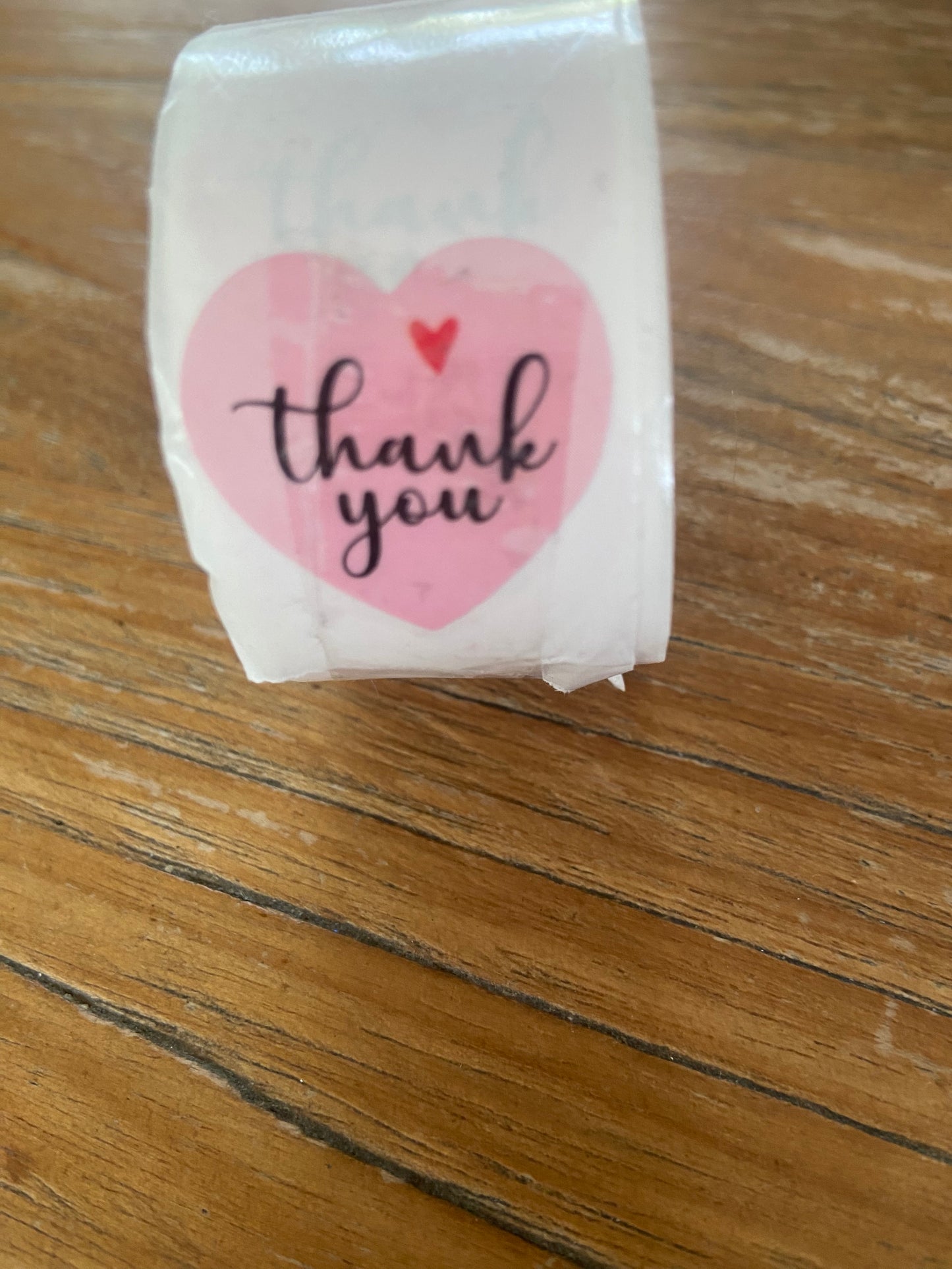 Sticker rol thank you hartje