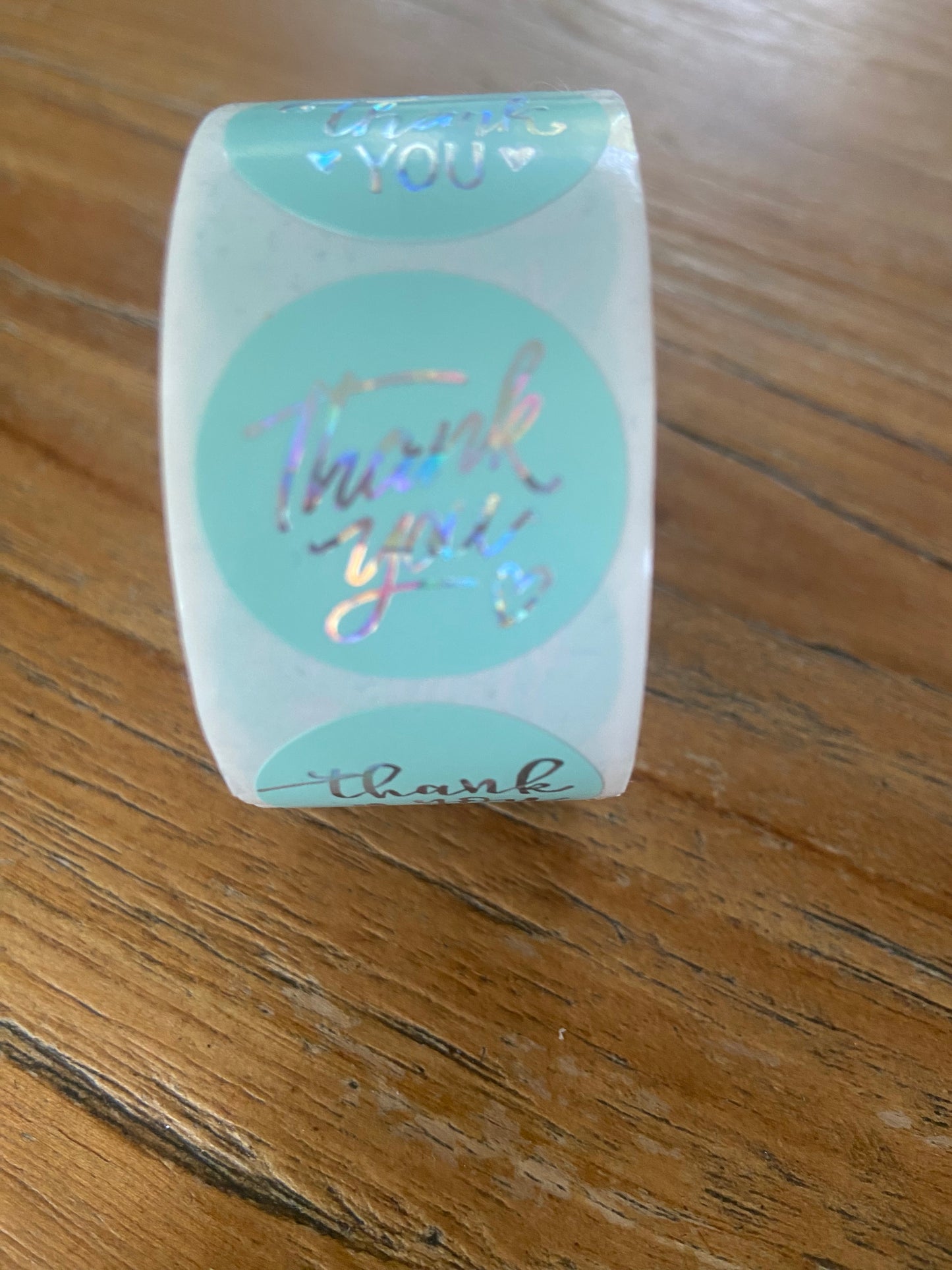 Sticker rol thank you blauw