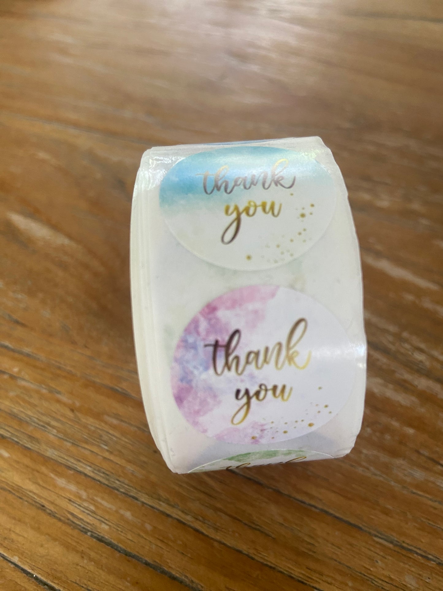 Sticker rol thank you regenboog