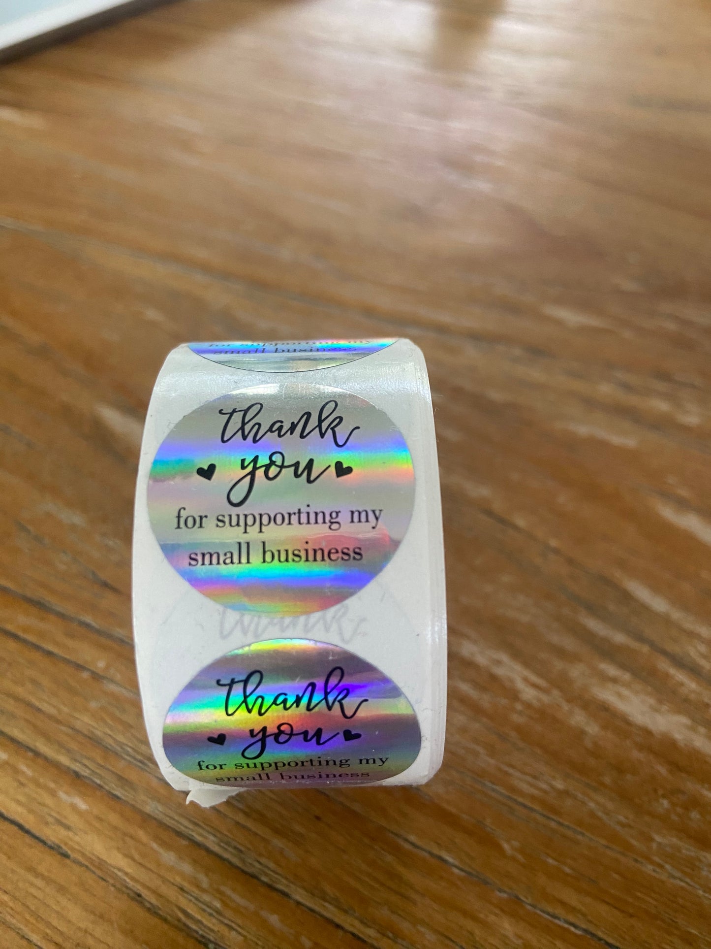 Sticker rol thank you zilver