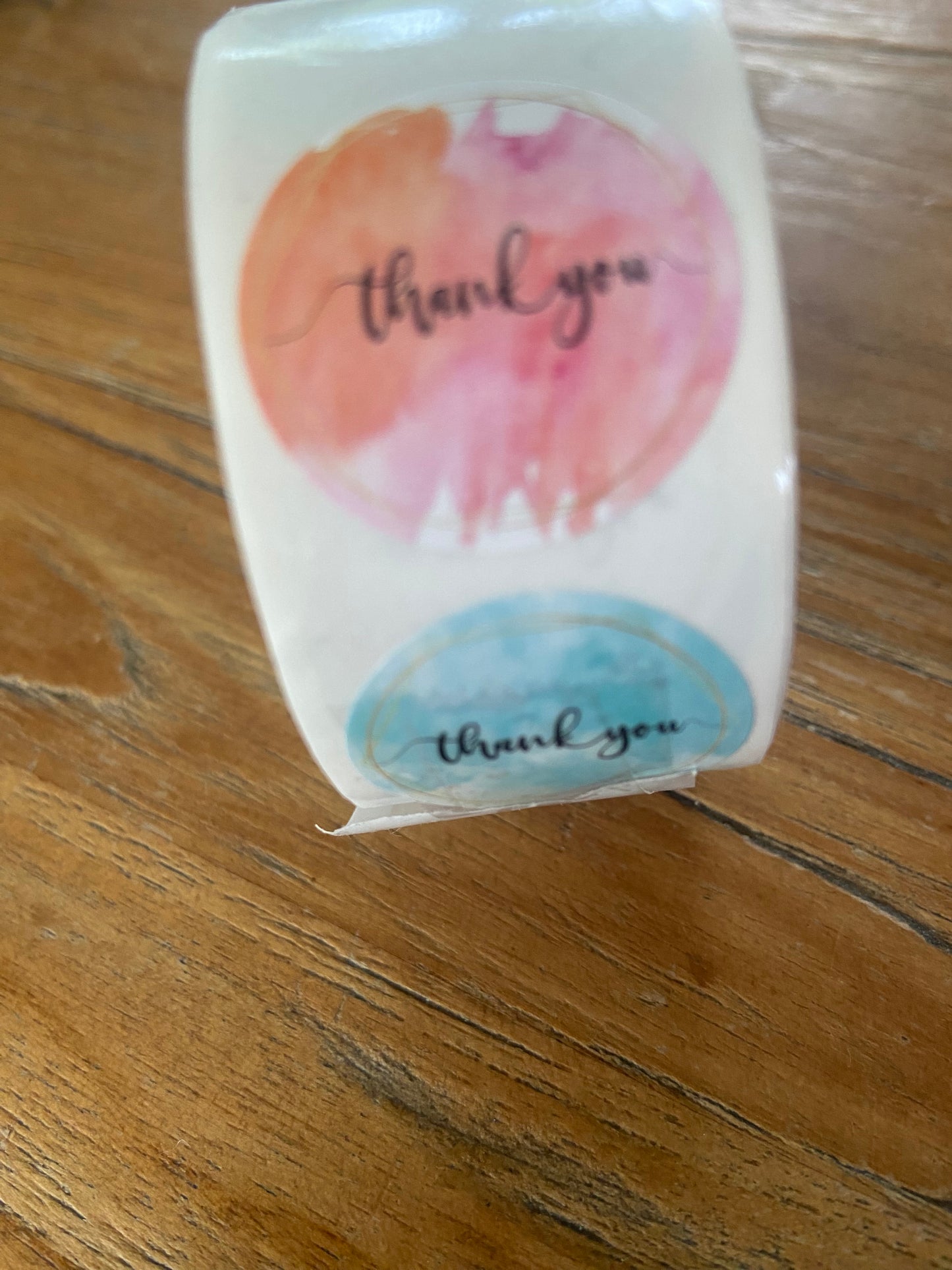 Sticker rol thank you rood blauw