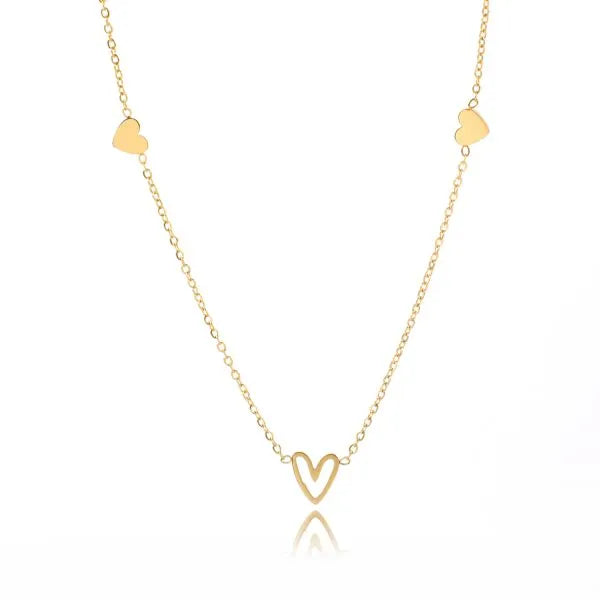 Three heart ★ ketting gold