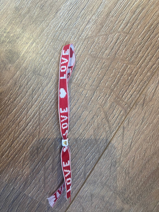 Lint armbandje love rood