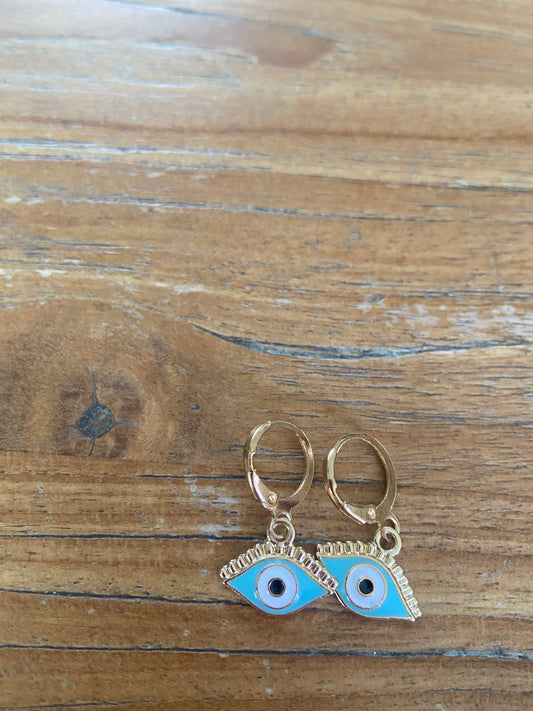 Oorbel eye blauw