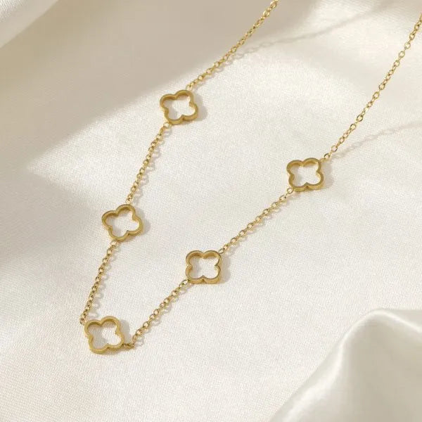 Open clover ★ ketting gold