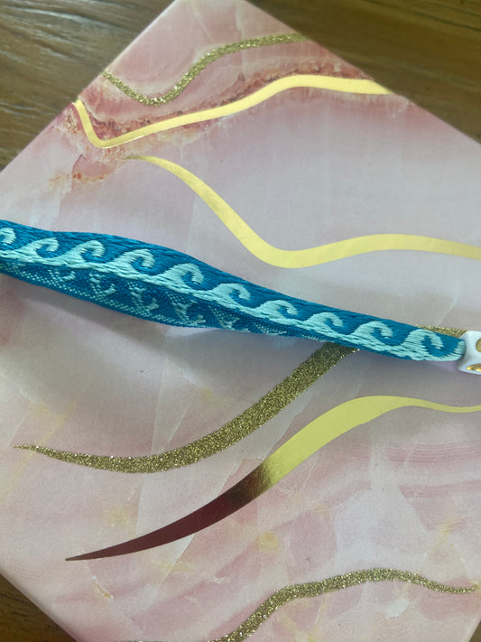 Lint armbandje wave blauw