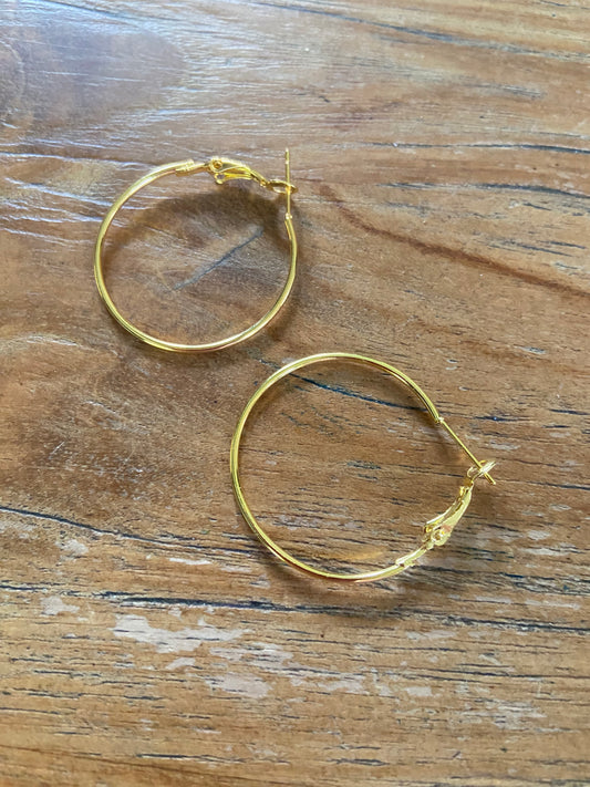 Naturel gold oorbel