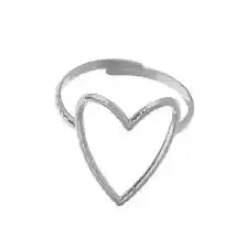 Open hart ring zilver